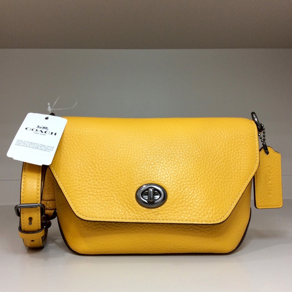NWT Coach Karlee Small Crossbody Purse Bag Ochre Yellow
